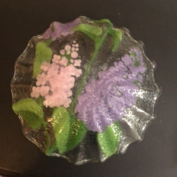 Host pick ⭐️❤️AC Ross glass floral bowl 7.5 inches - Picture 3 of 4